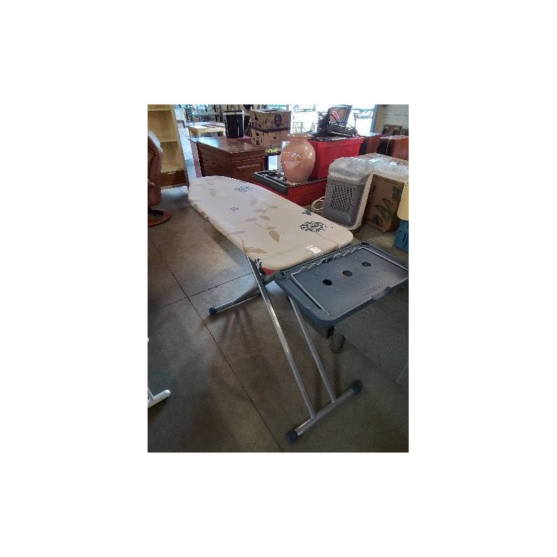 TABLE A REPASSER PHILIPS MÉTAL GRIS RÉSINE BLEU TISSU ECRU 