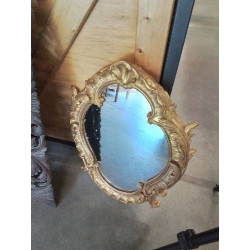 MIROIR OVALE BOIS ET STUC...