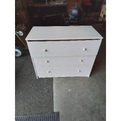 COMMODE PIN ÉCRU 3 TIROIRS 