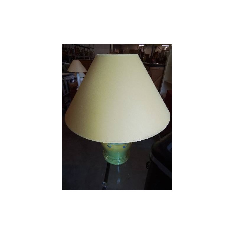 LAMPE BALUSTRE CÉRAMIQUE VERT ET BLEU AJ JAUNE