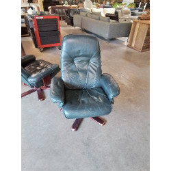 FAUTEUIL RELAX CUIR VERT...