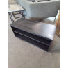 MEUBLE TV BAS BOIS NOIR WENGE 2 NICHES 