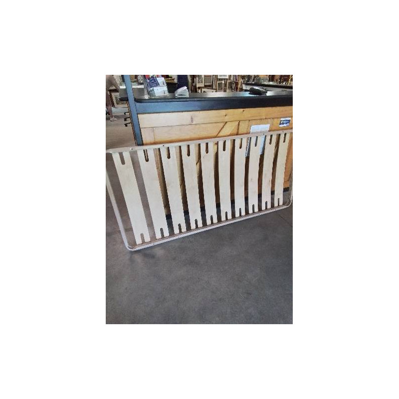 SOMMIER CADRE MÉTAL CRÈME A LATTES 90X190CM