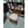 CHAISE BOIS CLAIR ASSISE TISSU ECRU DOSSIER A BARREAUX VERTICAUX NAPOLÉON III 