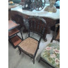 CHAISE BASSE NAPOLÉON III BOIS NOIRCI ASSISE CANNÉE 
