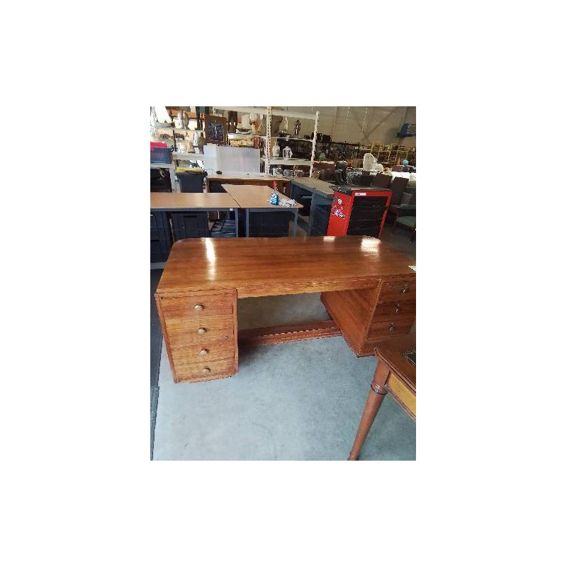 BUREAU RECTANGULAIRE ART DÉCO 4 TIROIRS 1 PORTE