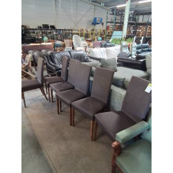 6 CHAISES TISSU TAUPE...