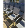 FAUTEUIL DE JARDIN PIÈTEMENT MÉTAL GRIS ASSISE ET DOSSIER TOILE GRISE  