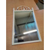 MIROIR RECTANGULAIRE CINTRÉ MÉTAL BLANC AUX FEUILLES 