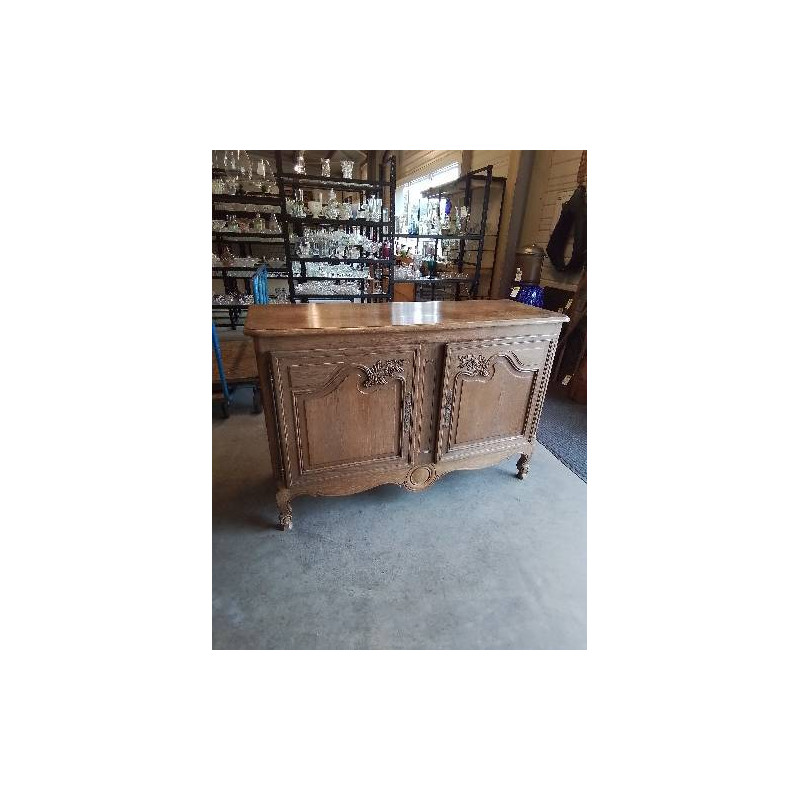 BUFFET CAUCHOIS BOIS MOULURÉ ET SCULPTÉ AUX FLEURS 2 PORTES DÉBUT XXE 