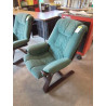 FAUTEUIL BOIS ASSISE TISSU VERT