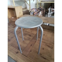 TABOURET ROND MÉTAL GRIS...