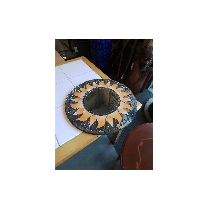 MIROIR ROND MOSAÏQUE SOLEIL
