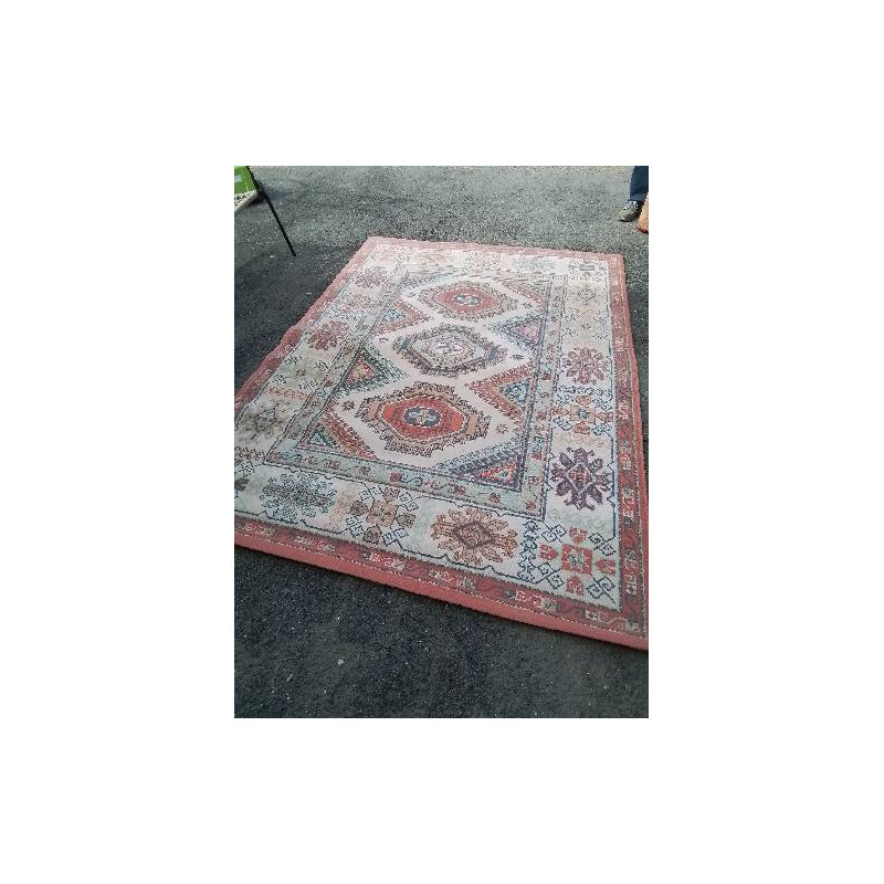 TAPIS LAINE ECRU ORANGÉ BLEU 228CMX167CM