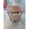 CONSOLE A COLONNES BOIS CHANTOURNÉ ET GRAVÉ 1 TIROIR 