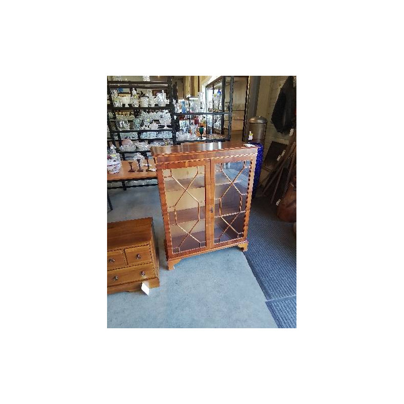 VITRINE ANGLAISE BOIS CLAIR 2 PORTES 