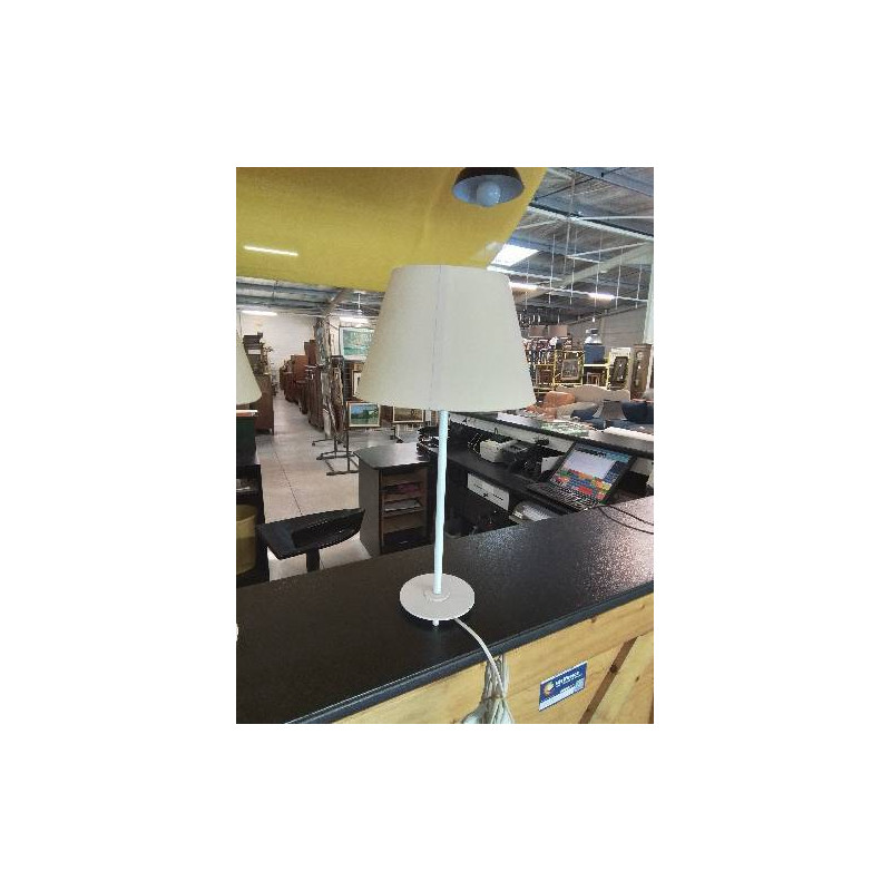 LAMPE COLONNE MÉTAL BLANC AJ JAUNE