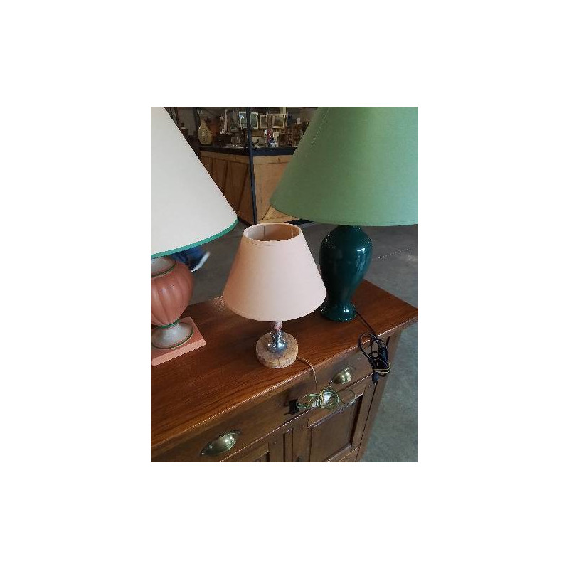 LAMPE COLONNE MARBRE ET MÉTAL AJ ORANGE 
