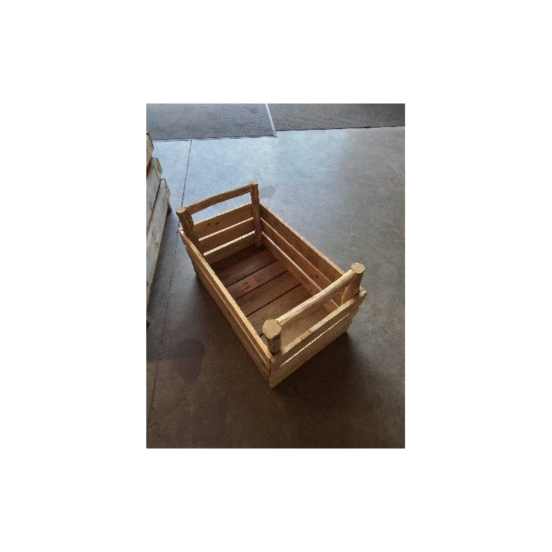 CAISSE RECTANGULAIRE BOIS CLAIR 2 POIGNÉES 