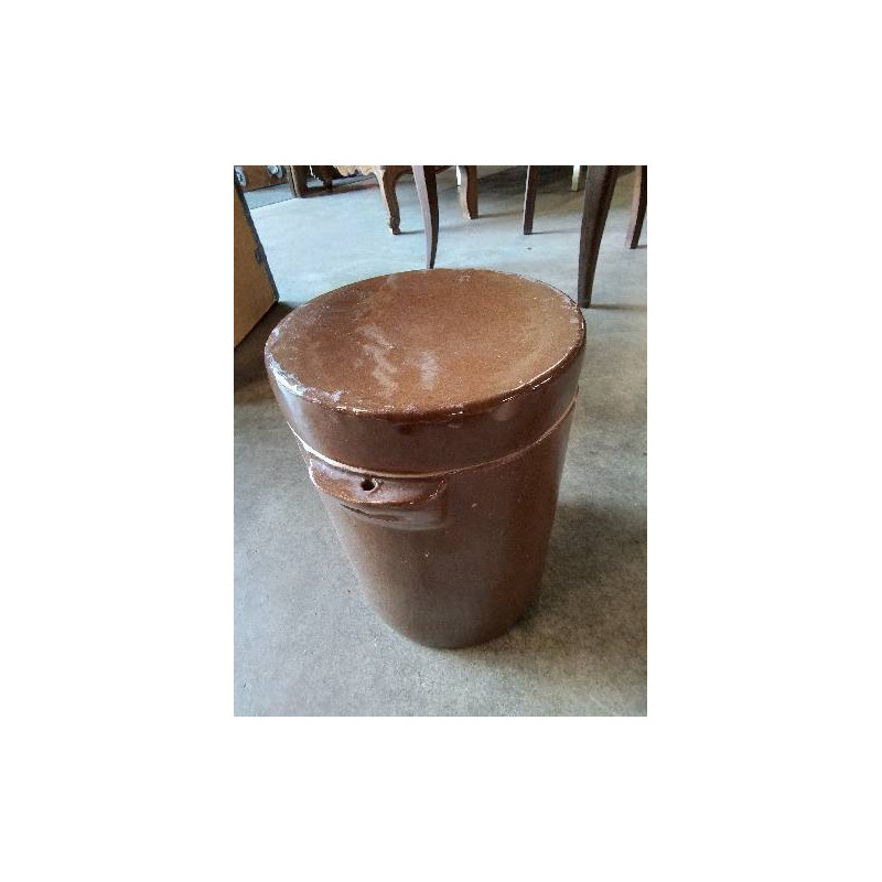 POT A SALER AVEC COUVERCLE GRÈS VERNISSÉ 26CM
