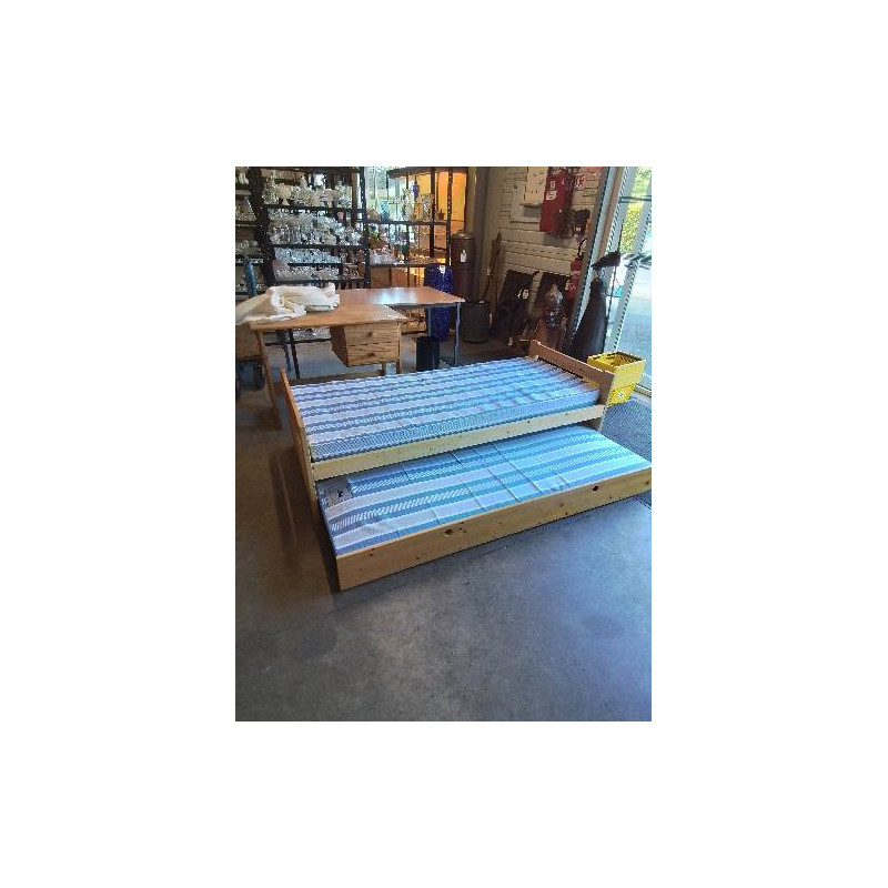 LIT GIGOGNES PIN 2 MATELAS LATEX 2X80X190CM