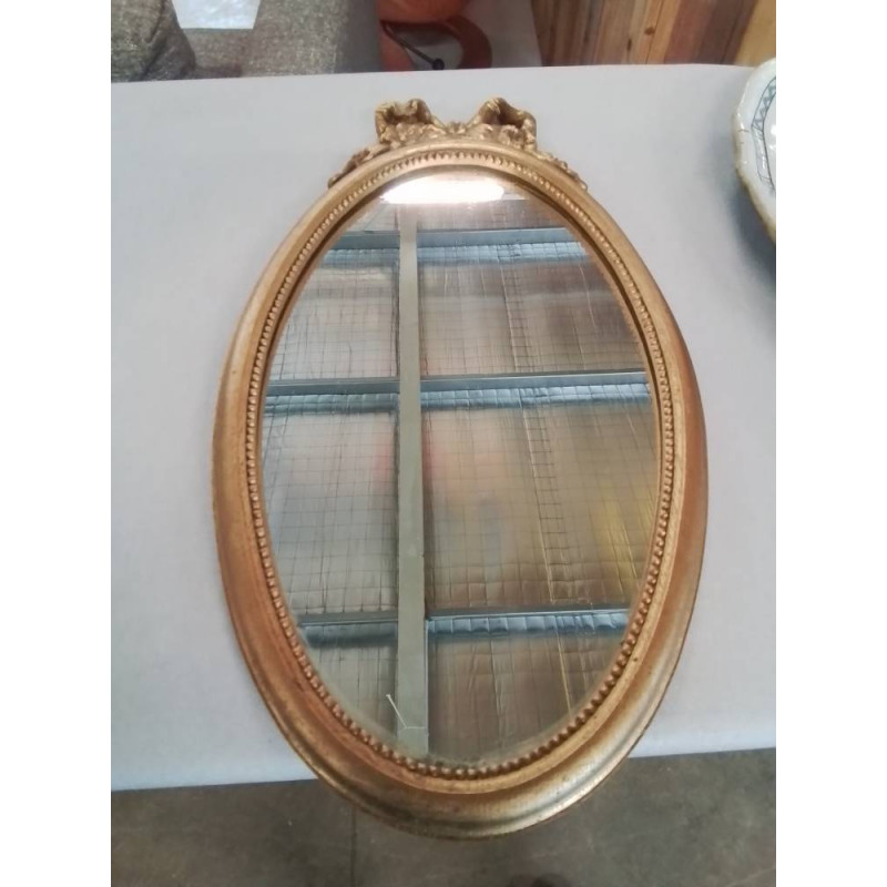 MIROIR OVALE DORÉ STYLE LOUIS XVI 