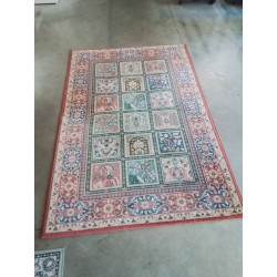 TAPIS LAINE VERT ECRU ROUGE...