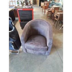 FAUTEUIL CLUB TISSU CHOCOLAT 