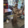 STATUETTE PLATRE PEINT FEMME A LA ROBE DIDOIS / VAN HASSELT BRUXELLES DÉBUT XXE 57CM