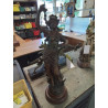 SCULPTURE RÉGULE FEMME A LA HARPE SOCLE BOIS LOUIS ET FRANCOIS MOREAU  (XIX-XX) EN L\'ÉTAT