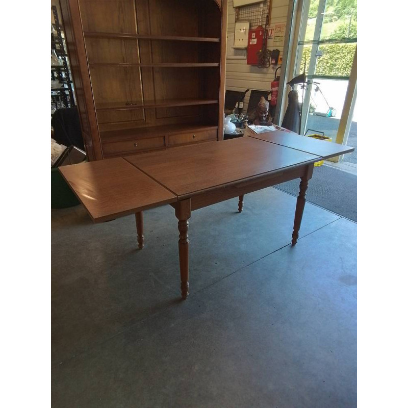 TABLE RECTANGULAIRE A RALLONGES BOIS PIEDS TOURNÉS 120X80X76CM 