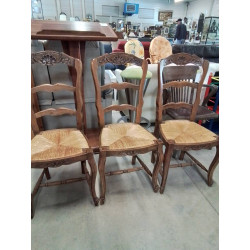 3 CHAISES BOIS PAILLÉ A...