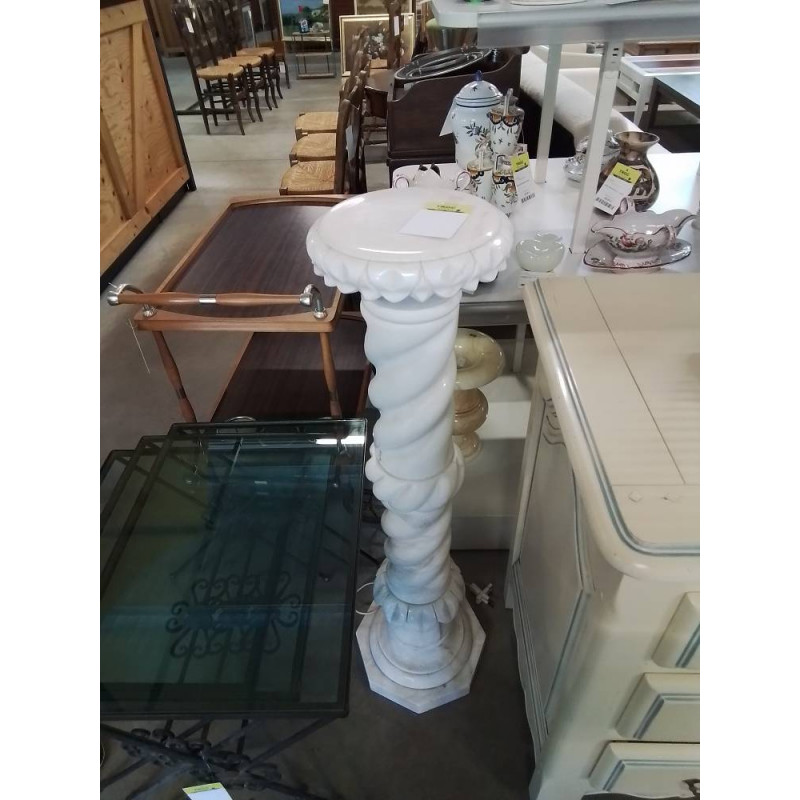 COLONNE ÉLECTRIFIÉE MARBRE BLANC 103CM