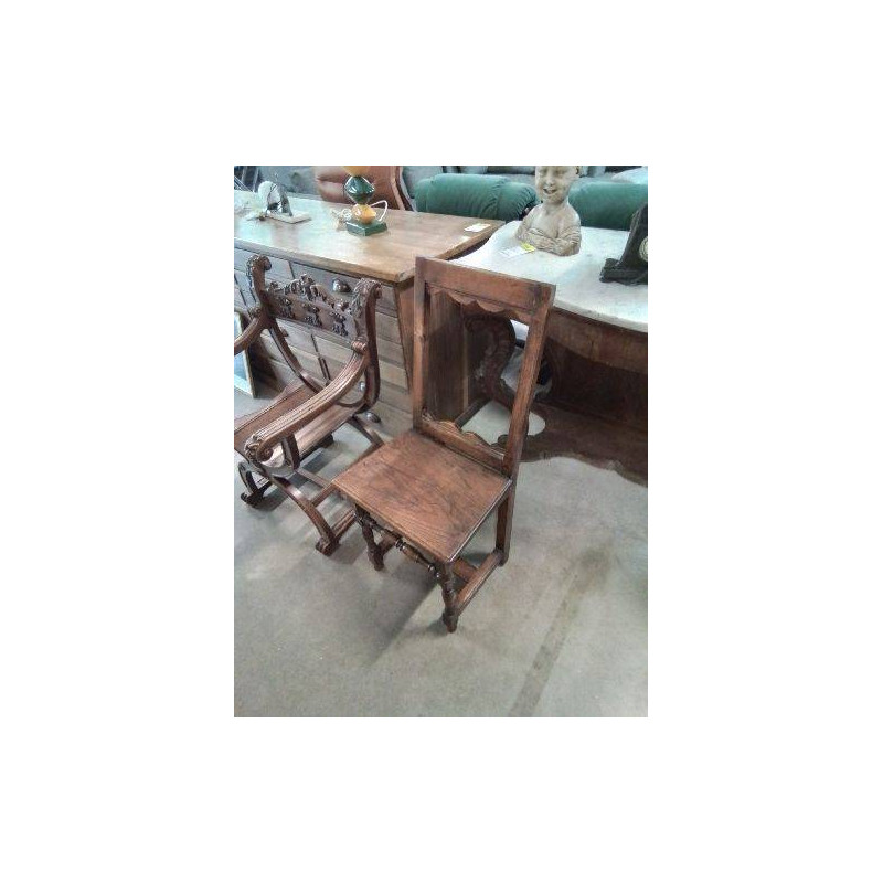 CHAISE BOIS A ENTRETOISE DOSSIER AJOURÉ DÉBUT XXE