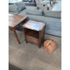 CHEVET CHANTOURNÉ BOIS 1 NICHE 2 TIROIRS STYLE REGENCE COQUILLE 