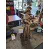 STATUETTE PLATRE PEINT FEMME A LA ROBE DIDOIS / VAN HASSELT BRUXELLES DÉBUT XXE 57CM