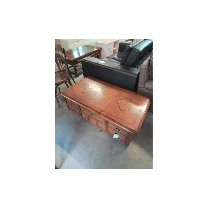 TABLE BASSE COFFRE RECTANGULAIRE BOIS CLAIR 