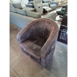 FAUTEUIL CLUB TISSU CHOCOLAT 