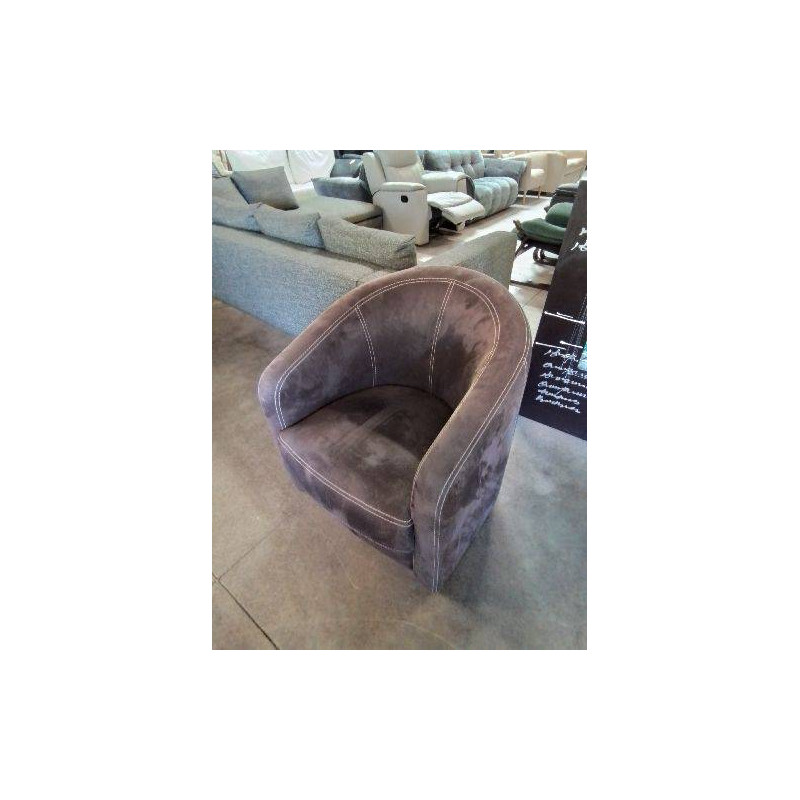 FAUTEUIL CLUB TISSU CHOCOLAT 