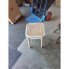 TABOURET PIN ECRU ASSISE CANNÉE 