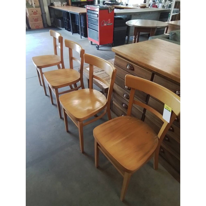 4 CHAISES BISTROT BOIS CLAIR
