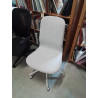 CHAISE DE BUREAU A ROULETTES PIÈTEMENT MÉTAL BLANC ASSISE TISSU TAUPE