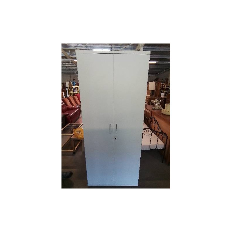 ARMOIRE DE BUREAU 2 PORTES BOIS BLANC