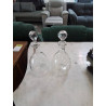 PAIRE DE CARAFES VERRE SOUFFLE TAILLÉ 