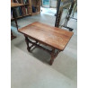 TABLE BASSE RECTANGULAIRE A ENTRETOISE BOIS TOURNÉ 1 TIROIR