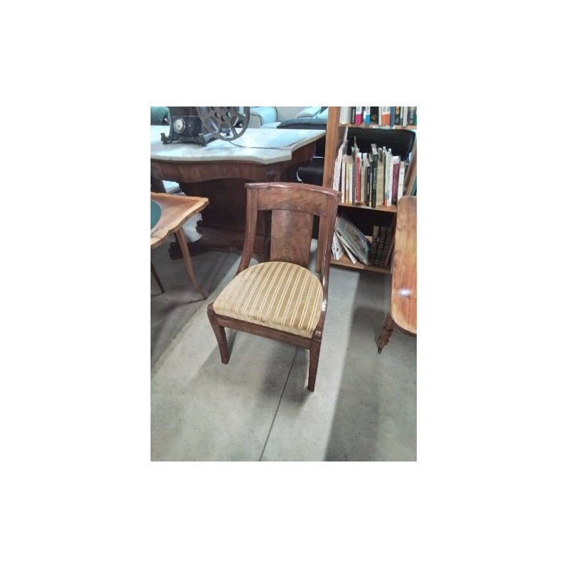 CHAISE GONDOLE ACAJOU ASSISE TISSU ACAJOU STYLE EMPIRE XIXE