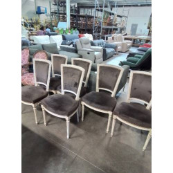 6 CHAISES BOIS ÉCRU ASSISE...