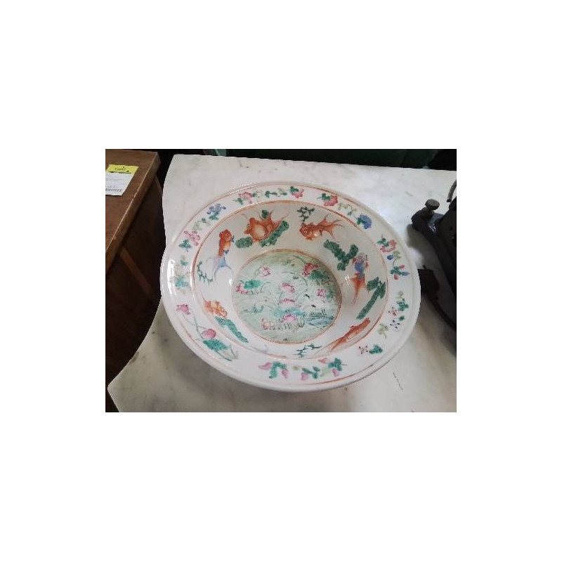 BASSIN  PORCELAINE CHINE FIN XIXE DÉBUT XXE