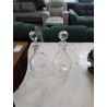 PAIRE DE CARAFES VERRE SOUFFLE TAILLÉ 