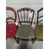 CHAISE NAPOLÉON III BOIS NOIRCI DORÉ ASSISE TISSU BRONZE 